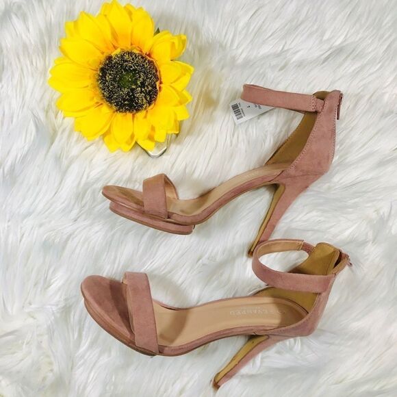 Revamped Suede Style Light Pink High Heels - Picture 4 of 4
